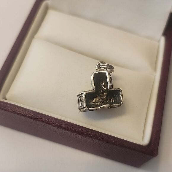VINTAGE ABC'S BLOCKS STERLING SILVER CHARM FOR CHARM BRACELET Or Pendant Womens - Picture 2 of 5